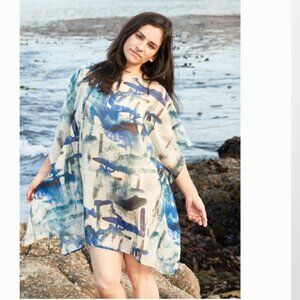 🏷Bryn Walker Pina Poncho - Acquerello Print New